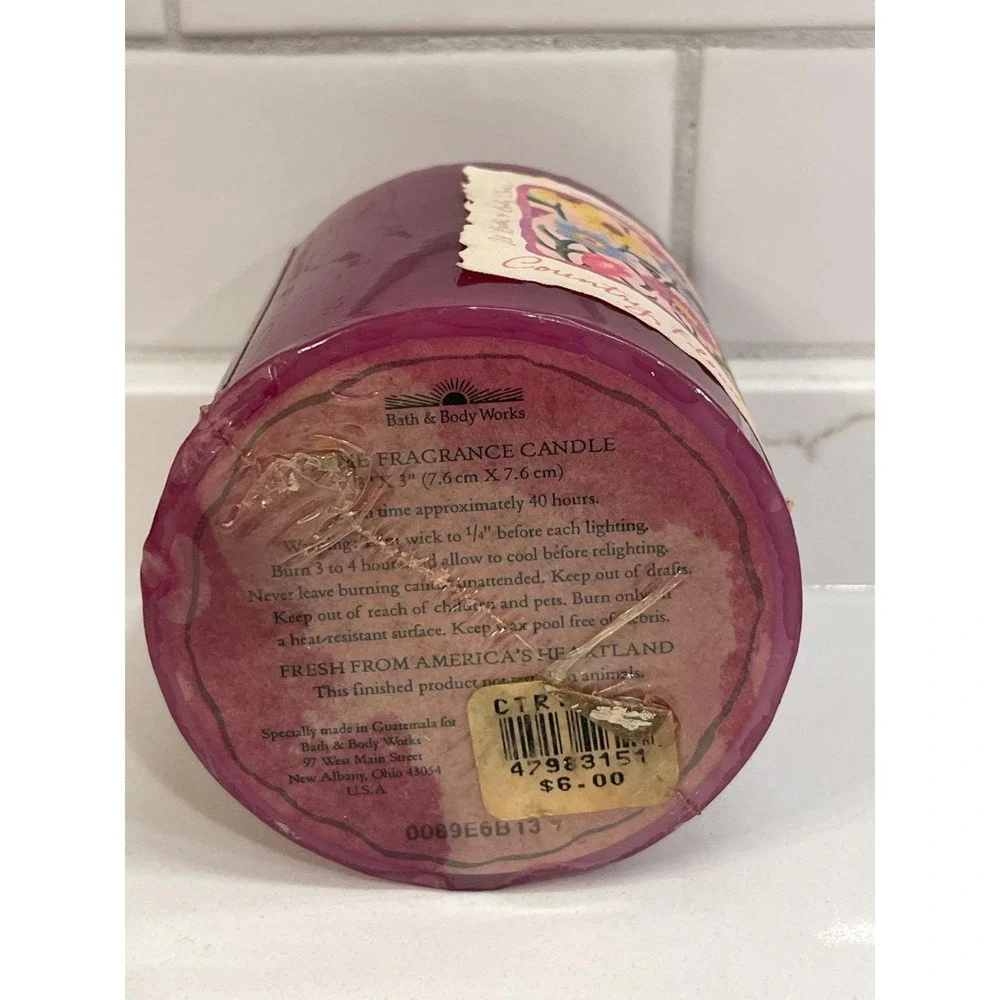 Vintage Bath & Body Works Country Flowers Candle 3